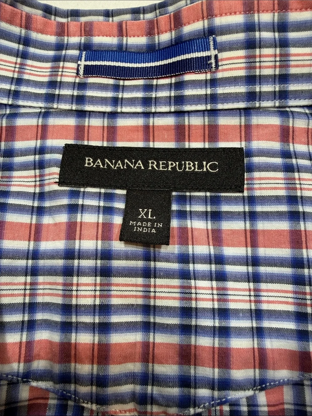 Banana Republic Red, Blue & White Plaid Button-Down Shirt